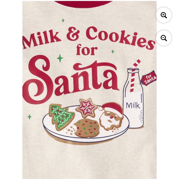 The Children’s Place Unisex Milk & Cookies For Santa 2 PC Pajama Set Size 8 NWT - Picture 6 of 6